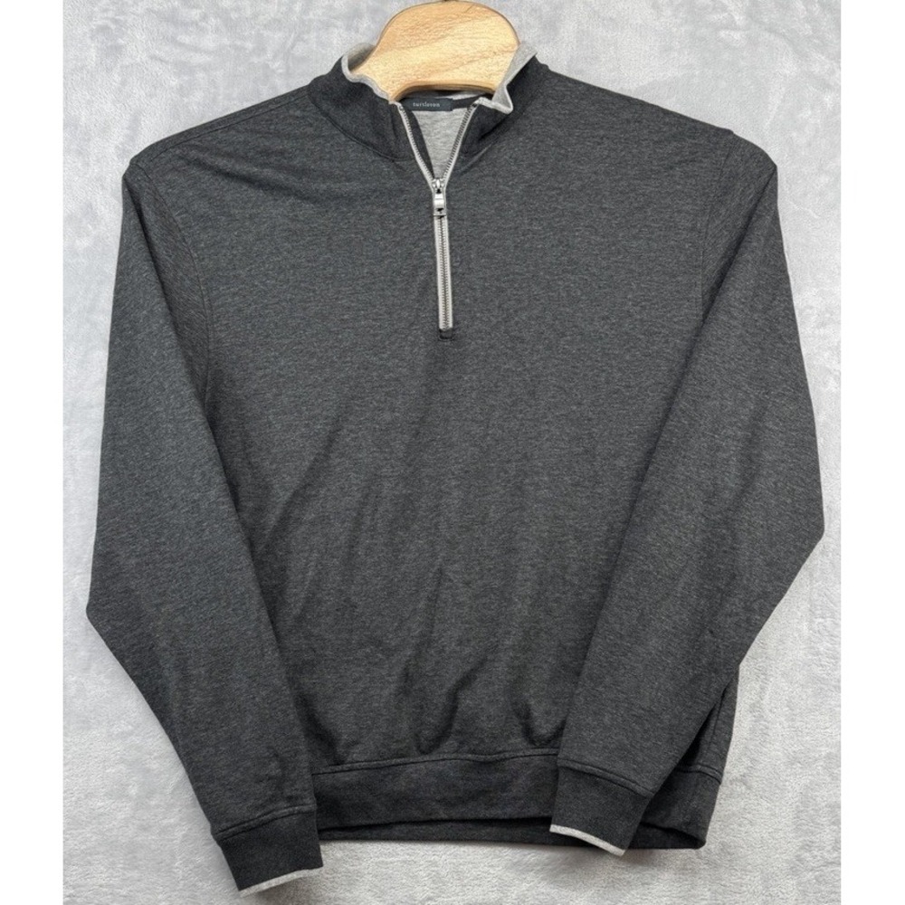 Turtleson 1/4 Zip Golf Pullover Pima Cotton Gray Men's SIze Medium M